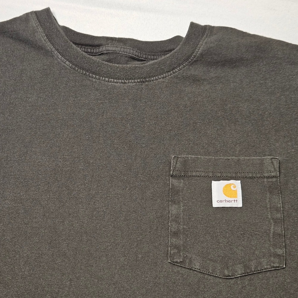 Carhartt Pocket T-Shirt Mens 2XL Tall Gray Long Sleeve Original Fit Workwear